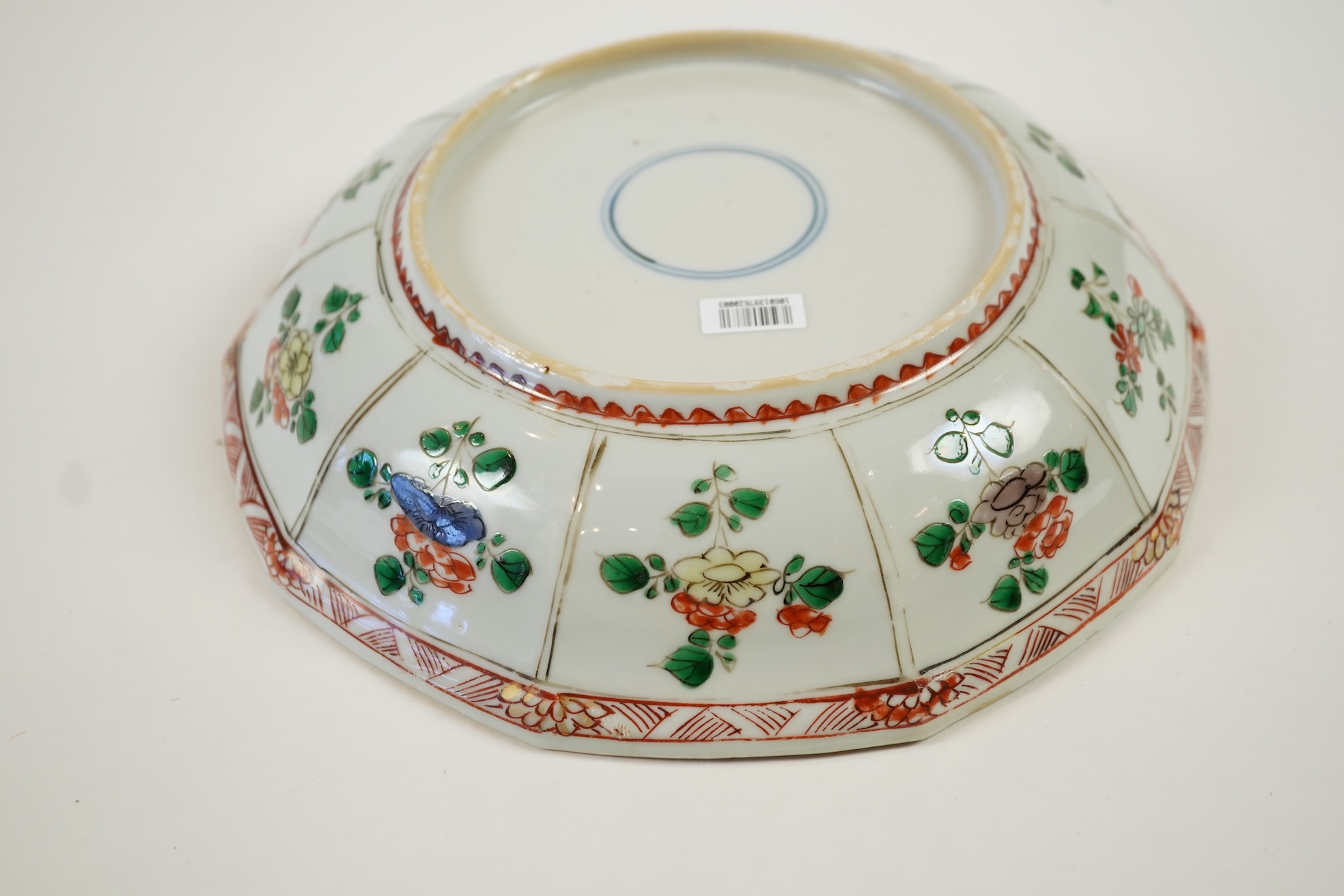 A Chinese famille verte decagonal dish, Kangxi period